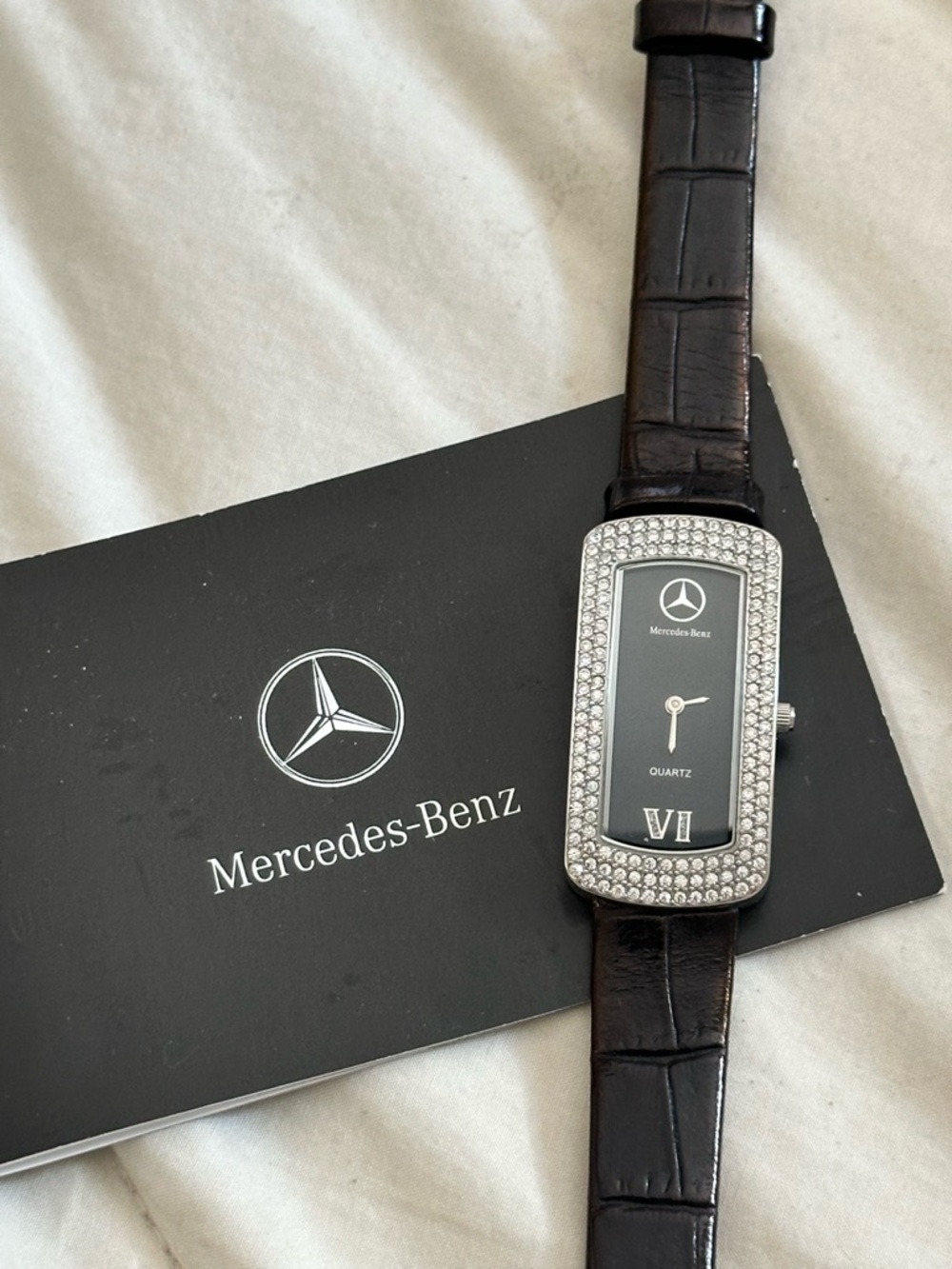Mercedes-Benz Black triple row Austrian crystal bezel Swiss movement  Watch